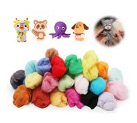 LOMUG Lana de oveja de cuento de hadas DIY para fieltro húmedo y fieltro seco, lana merino premium para fieltro manualidades y punto, juego de iniciación con fibras naturales (36 colores/100 g)