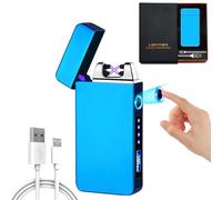 LOMUG Mechero electrónico de arco eléctrico, recargable con pantalla táctil e indicador de batería, regalo para hombres y papá (azul)