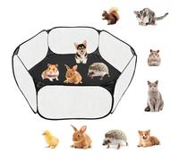 LOMUG Recinto para animales pequeños, pop up, visual, parque infantil, plegable, jaula para animales pequeños, jaula portátil, valla de práctica con red transpirable para cobayas, hámsteres, conejos
