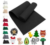 LOMUG Rollo de fieltro negro 40cm x 250cm Fieltro para manualidades 3mm de grosor Fieltro por metros Base de fieltro Fieltro decorativo Alfombrilla de fieltro Tela de fieltro para DIY Bolsa de
