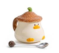 LOMUG Taza de café 3D con dibujos animados de pato, taza de café con tapa, taza de cacao, divertida taza de animales 3D, regalo para San Valentín, cumpleaños, día de la madre, Pascua, Navidad