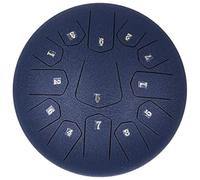 LOMUTY 12 Pulgadas 30 CM Tambor de Lengua de Acero-13 Notas Clave C Instrumento de percusión - Handpan Drum con Bolsa de Tansporte, Partitura, Mazos, Púas de Dedo(Azul marino)