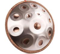 LOMUTY Handpan 432 HZ Principiante, 12 Notas 22 Pulgadas 55cm en D Menor Tambor de Acero, Handpan-Drum con Baquetas, Funda, Soporte y Partituras, para Meditación y Yoga, Plata