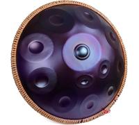 LOMUTY Handpan - Tambor de acero (12 tonos, 22 pulgadas, con bolsillo suave, percusión armónica para sanación de sonido, meditación, yoga, color morado