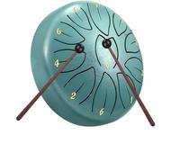 LOMUTY Steel Tongue Drum C Mayor, 6 Pulgadas 15 cm 11 Notas Handpan con Baquetas, Funda Protectora y Partituras Musicales, Tambor Percusion La Meditación y el Yoga, Azul