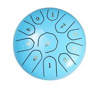 LOMUTY Steel Tongue Drum C Mayor, 6 Pulgadas 15 cm 11 Notas Handpan con Baquetas, Funda Protectora y Partituras Musicales, Tambor Percusion La Meditación y el Yoga, Azul
