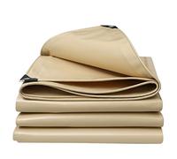 Lona Beige Resistente, Impermeable, 4 x 4 m, 0,45 mm de Grosor, para Muebles, Camping, jardín, Suelo, Tienda de campaña con Ojales, tamaño 3 x 5 m (Beige, 3 x 4 m)