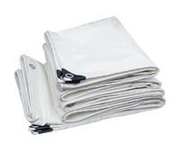 Lona blanca impermeable resistente de 1,5 veces - Lona duradera para exteriores con ojales reforzados para camping, protección para todo tipo de clima y soluciones de cobertura