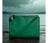 Lona con Ojales 2.6 x 8 m Esquinas Reforzadas, PVC Impermeable Plastico Cubretodo con Ojales Duradera Multiusos para Muebles Jardín Piscina Coche Gris, Verde