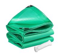 Lona con Ojales 370 x 800 cm Impermeable Lona de Protección Universal Resistente a Los Desgarros para Jardín, Techo y Construcción, Verde