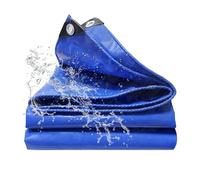 Lona con Ojales 5.2 x 6.8 m Argollas Antidesgarro - Toldo Impermeable y Protección UV Lona Protectora Multiusos con Cuerda para Exteriores, Plantas, Invernadero, Azul