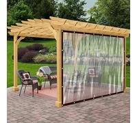 Lona con ojales, lona transparente con ojales, lona de PVC impermeable, protección contra la lluvia, protección contra el viento, protección solar para balcón, jardín, invernadero de plantas (4 m x 6