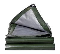 Lona de 2 x 3 m, 180 g/㎡, verde/plata, impermeable, con ojales, lona de protección, cubierta de madera, para muebles de jardín, piscina, trampolín, techo, resistente al moho