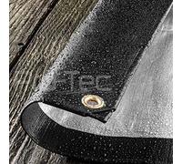 Lona de 270 g/m², extra resistente, impermeable, para constructores, color negro, dorado o negro y plateado, 2,4 m x 3 m, color negro y plateado