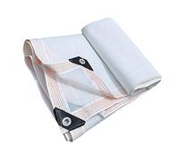 Lona de malla blanca resistente con ojales, 90-95% de tela de sombra, ideal para invernaderos, patios, pérgolas y gallineros, lona de punto duradera con bordes sellados para una máxima protección