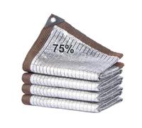 Lona de malla reflectante de aluminio de 15 x 30.8 pies, 75% de protección UV, ojales para uso en exteriores, ideal para coche, jardín, patio, perrera, invernadero