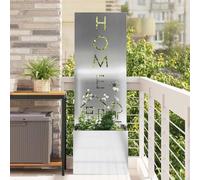 Lona de privacidad para jardín de acero, 50 x 32 x 150 cm, para terraza | Estructura de acero, superficie mate, inserciones decorativas, fácil de montar, apto para uso en exteriores