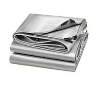 Lona de Protección Told 320 x 330 cm Resistente a Los Rayos UV Lona con Ojales Esquinas Reforzadas para Terrazas Muebles Leña Jardín Piscina Coche, Plata