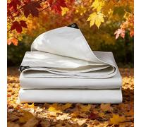 Lona de Protección Universal 310 x 480 cm Impermeable y Antidesgarro Lona de Plástico PE Esquinas Reforzadas para Terrazas Muebles Leña Jardín Piscina Coche, Blanco