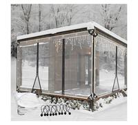 Lona de PVC impermeable resistente con puertas con cremallera, cortina transparente para exteriores, para pérgola, patio y porche, 2 x 2 m, paneles laterales duraderos resistentes a la intemperie para