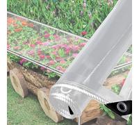 Lona de PVC transparente con borde reforzado y ojales para protección al aire libre resistente al viento y a la lluvia