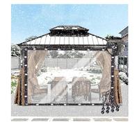 Lona de PVC transparente con ojales, protección contra la nieve personalizable para cenador, porche, terraza, tamaño: 4 x 5 m