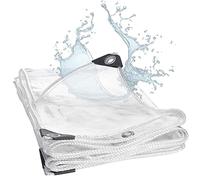 Lona de PVC Transparente de Alta Resistencia de 250x710 cm - Impermeable, Resistente a los Rayos UV, a los desgarros y al frío, con Ojales - Lona de Vinilo de Grado Marino para Exteriores, c