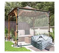 Lona de PVC transparente impermeable de vinilo resistente con ojales y cordón elástico para uso en exteriores, perfecta para patios e invernaderos (2,4 x 2 m)