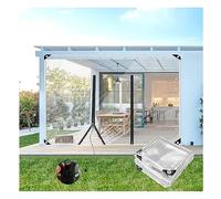 Lona de PVC transparente resistente de 700 g/m² con cremallera, cortina impermeable de 0,5 mm para exteriores, para pérgola, cobertizo, porche, tamaño: 2,4 x 6 m (alto x ancho x ancho)