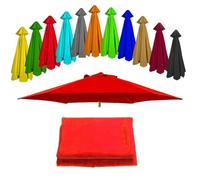 Lona de recambio para sombrilla tela de repuesto para sombrilla de 3.0 Metros y 6 Brazos, Cubierta de Repuesto para sombrilla de patio, Toldo de repuesto - Lona de poliéster - Protección UV(Color:Red,