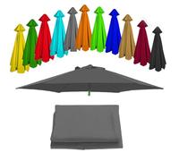 Lona de recambio para sombrilla tela de repuesto para sombrilla de 3.0 Metros y 6 Brazos, Cubierta de Repuesto para sombrilla de patio, Toldo de repuesto - Lona de poliéster - Protección UV(Color:Gray