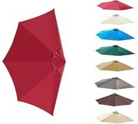 Lona de repuesto for media sombrilla, 270 cm, dosel 5 varillas for terraza, tela burdeos(Red)