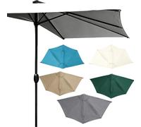Lona de repuesto para Sombrilla de Terraza Semirredonda de 5 Costillas de Poliéster Impermeable Antie-UVS Sombrilla Semicircular de repuesto para Balcón Jardín Patio(Gray,106.29in)