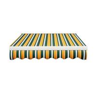 Lona de Repuesto para Toldo de Patio con Faldón,Poliester 280g/m² (8x2m,Green-Yellow Stripe)