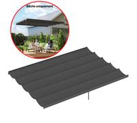 Lona de techo pérgola retráctil 4x3m poliéster gris oscuro recambio