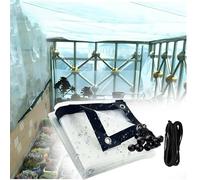 Lona de vinilo de PVC transparente de 8 x 12 pies, cubierta impermeable resistente para balcón, jardín, patio, porche, resistente al viento, resistente al desgarro, protege de la lluvia y el clima