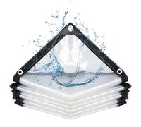 Lona de vinilo transparente resistente al agua de 6,5 x 8 m con ojales, cubierta al aire libre para invernaderos, patios, jardines, gallineros y refugios para plantas
