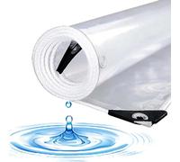 Lona de vinilo transparente resistente, cubierta impermeable y resistente a los rayos UV con ojales, resistente al polvo y al desgarro, ideal para todo tipo de clima