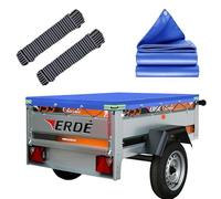 Lona Impermeable 150x105cm, Lona Remolque con Cuerda, Ideal para Norauto Regular 100/200, Erde Classic 153, Erde DAXARA 158, Trelgo NLC 1510, DDR HP 400, 401, 500 & 600 Remolque