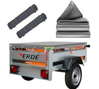 Lona Impermeable 150x105cm, Lona Remolque con Cuerda, Ideal para Norauto Regular 100/200, Erde Classic 153, Erde DAXARA 158, Trelgo NLC 1510, DDR HP 400, 401, 500 & 600 Remolque