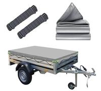 Lona Impermeable, 212x123x7.5cm Lona Remolque con Cuerda, Ideal para Brenderup 1205 & KIPPI200 und 500kg/750kg/850kg 204x116cm Remolque