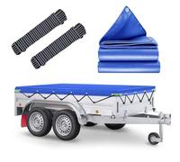Lona Impermeable, 256x145x8cm Lona Remolque con Cuerda, Ideal para Pongratz LPA 250/13 und 750kg/850kg/1000kg/1300kg/1500kg/2000kg 251x137cm Remolque