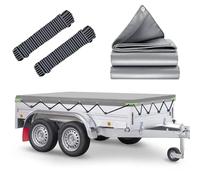 Lona Impermeable, 256x145x8cm Lona Remolque con Cuerda, Ideal para Pongratz LPA 250/13 und 750kg/850kg/1000kg/1300kg/1500kg/2000kg 251x137cm Remolque