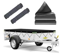 Lona Impermeable, 258x136x8cm Lona Remolque con Cuerda, Ideal para HUMBAUR, Böckmann, Neptun und 750kg/850kg/1000kg/1300kg/1500kg 251x131cm Remolque