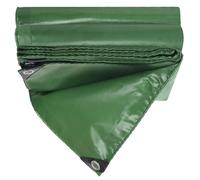 Lona Impermeable 3.6 x 4.1 m Lona Multiusos Impermeable 400 G M², Resistente Al Polvo Duradera Desgarros Varios Tamaños con Cuerda para Muebles Leña Jardín, Verde