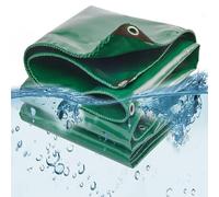 Lona Impermeable 320 x 390 cm Protección UV, Antidesgarro con Ojales Cubierta Protección de Lona para Muebles Jardín Piscina Coche, Verde