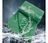 Lona Impermeable 350 x 450 cm con Ojales, Moho y Desgarro, Impermeable Multiusos con Ojales para Leña, Muebles, Jardín, Piscinia, Verde