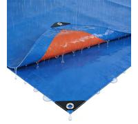 Lona Impermeable 360 x 520 cm Reforzada Antidesgarro Impermeable Plastico Cubretodo con Ojales Duradera Multiusos para Exteriores Leña, Jardín, Cenador, Camping, Azul