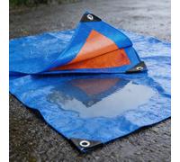 Lona Impermeable 360 x 560 cm Impermeable Desgarros Polietileno Plastico Cubretodo con Ojales Duradera Multiusos para Leña, Muebles, Jardín, Piscinia, Vehículos, Azul