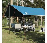 Lona Impermeable Azul 460x305x210 cm, Poliéster 185T con Revestimiento PU, Resistente al Viento y Agua, Toldo Camping, Lona Camping,Playa y Exteriores, Incluye Postes y Bolsa de Transporte